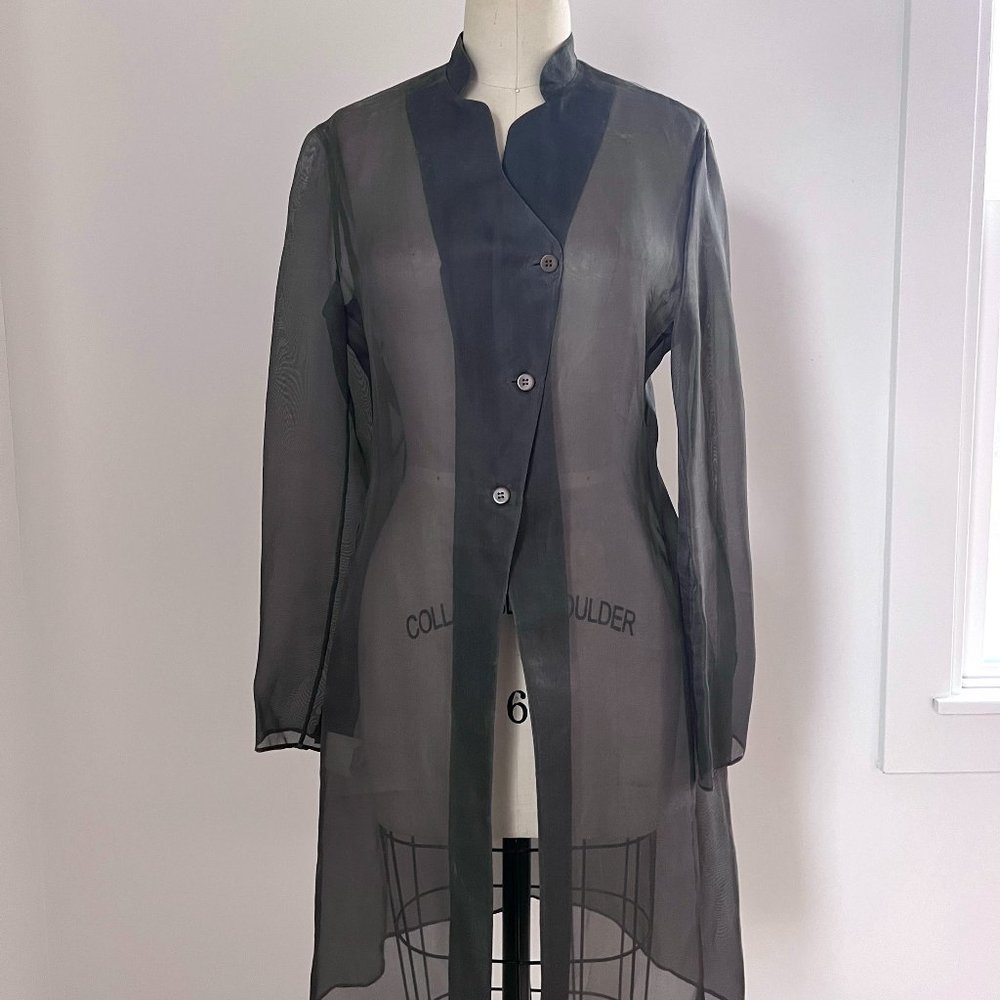 Giorgio Armani Vintage 'Black Label' Smoke-Gray Silk Dress/Evening Coat